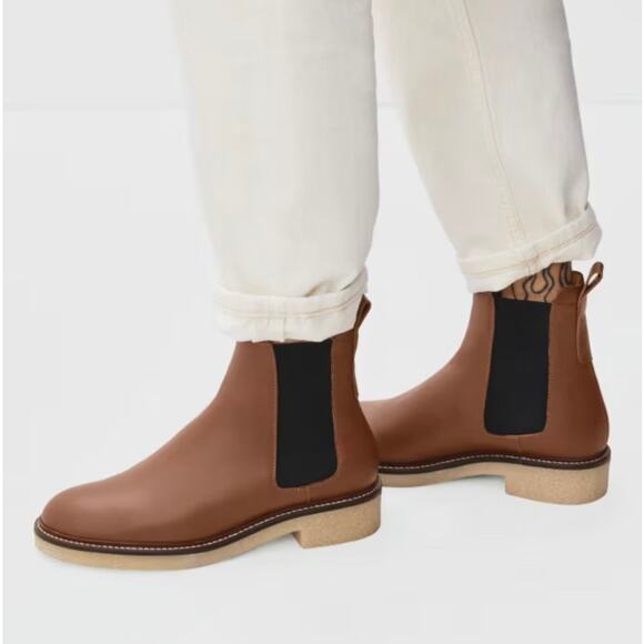 Everlane The Chelsea Boot In Leather Tobacco Brown Size 9.5 New - Picture 5 of 13